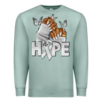 Seafoam hope white ribbon lung cancer nails Premium Sweatshirt - NancyCooperArtShop