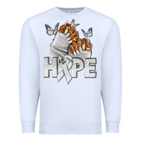 White hope white ribbon lung cancer nails Premium Sweatshirt - NancyCooperArtShop