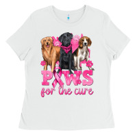 White Paws For The Cure Ladies Tee - texasbilliewilder