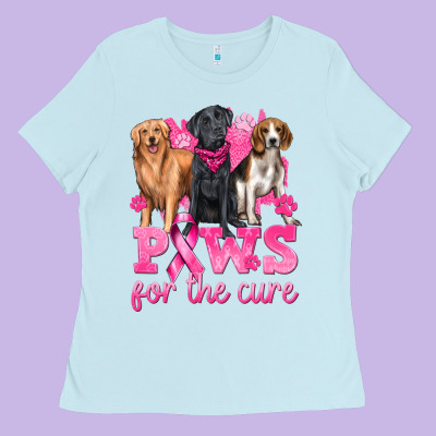 Paws For The Cure Ladies Tee Designed By Texasbilliewilder