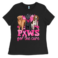 Black Paws For The Cure Ladies Tee - texasbilliewilder
