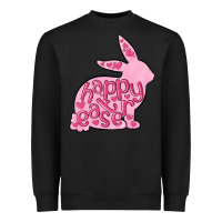 Black happy easter rabbit Heavyweight Sweatshirt - MaliasSmallBusiness