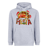Heather Grey Taco Fiesta Heavyweight Hoodie - texasbilliewilder