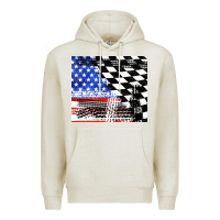 Oatmeal Heather racing checkered flag tumbler tbs Premium Hoodie - TumblerDesignByShophia