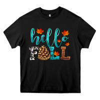 Black hello fall Heavy Core Tee - HRA Design Shop