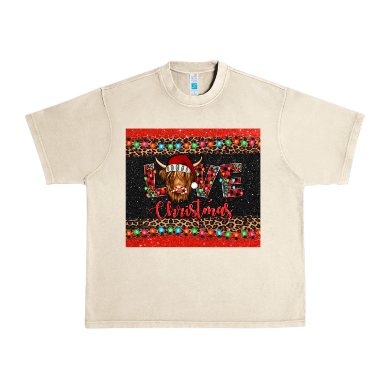 Love Christmas Highland Cow And Turquoise Gemstone Urban Heavy Tee by Jasminsmagicworld | Teevron
