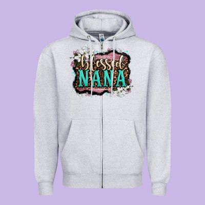 Blessed Nana Zipper Hoodie Designed By Lillyallendesigns
