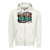 Oatmeal Heather blessed nana Zipper Hoodie - LillyAllenDesigns
