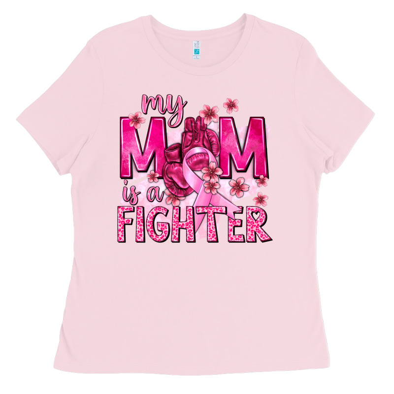 My Mom Is A Fighter With Ribbon Ladies Tee by texasbilliewilder | Teevron