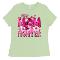 Matcha My Mom Is a Fighter with Ribbon Ladies Tee - texasbilliewilder