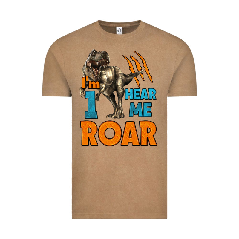 I'm One Hear Me Roar Dinosaur Birthday Vintage Tee by LillyAllenDesigns | Teevron