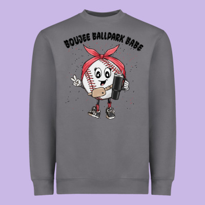 Boujee Ballpark Babe Heavyweight Sweatshirt Designed By Maliassmallbusiness