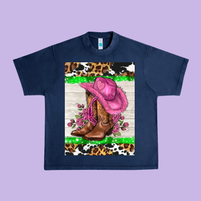 Cowgitl Hat And Roses Urban Heavy Tee Designed By Adodesignshop
