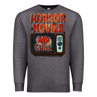 Charcoal Heather Horror Movies and Chill Premium Sweatshirt - texasbilliewilder