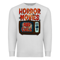 Dove Grey Horror Movies and Chill Premium Sweatshirt - texasbilliewilder