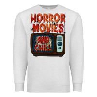 Oatmeal Heather Horror Movies and Chill Premium Sweatshirt - texasbilliewilder