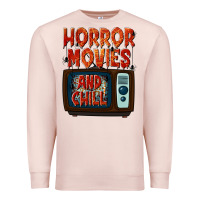 Pale Pink Horror Movies and Chill Premium Sweatshirt - texasbilliewilder