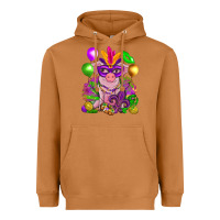 Meerkat Mardi Gras pig Heavyweight Hoodie - NancyCooperArtShop