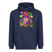 Navy Mardi Gras pig Heavyweight Hoodie - NancyCooperArtShop