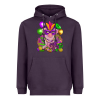 Plum Mardi Gras pig Heavyweight Hoodie - NancyCooperArtShop