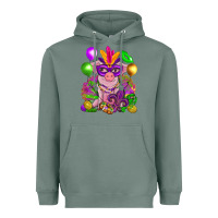 Sage Mardi Gras pig Heavyweight Hoodie - NancyCooperArtShop