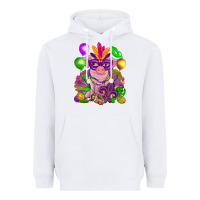 White Mardi Gras pig Heavyweight Hoodie - NancyCooperArtShop