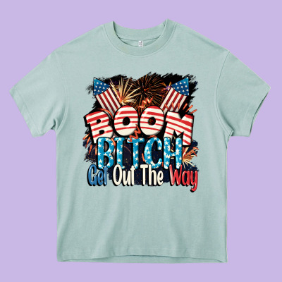Boom Bitch Get Out The Way 4th Of July Heavy Core Tee Designed By Cowgirlartshop