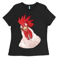 Black silly chicken head Ladies Tee - RanaPortraitStore