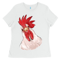 White silly chicken head Ladies Tee - RanaPortraitStore