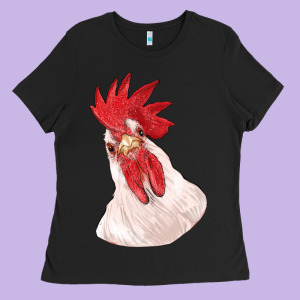 Silly Chicken Head Ladies Tee Designed By Ranaportraitstore
