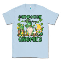 Dusty Blue shamrock with my gnomies Classic Tee - MaliasSmallBusiness
