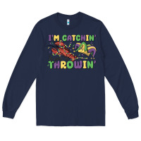 Navy i'm catchin' if you're throwin' Long Sleeve Tee - MaliasSmallBusiness