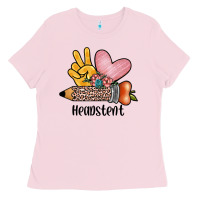 Bubblegum Pink peace love headstent Ladies Tee - JahusDesignShop