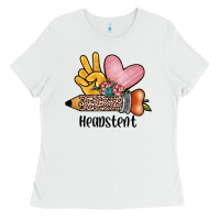 White peace love headstent Ladies Tee - JahusDesignShop