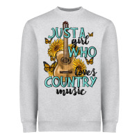 Heather Grey just a girl who loves country music Heavyweight Sweatshirt - MaliasSmallBusiness