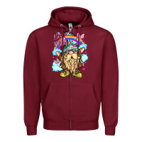 Burgundy best mom gnome rainbow clouds butterfly glitter Zipper Hoodie - LillyAllenDesigns