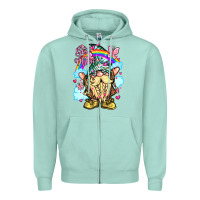 Seafoam best mom gnome rainbow clouds butterfly glitter Zipper Hoodie - LillyAllenDesigns