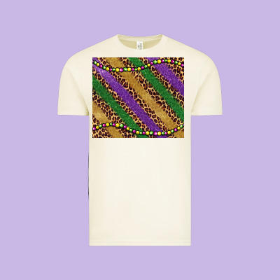 Mardi Gras Leopard Glitter Bead Vintage Tee Designed By Barkaloodesign