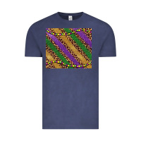 Vintage Denim mardi gras leopard glitter bead Vintage Tee - BarkalooDesign