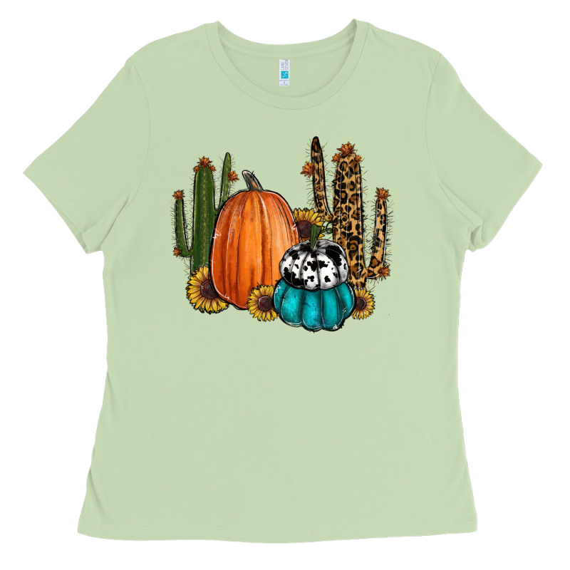 Sunflower Cactus Pumpkin Fall Ladies Tee by RanaPortraitStore | Teevron