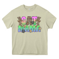 Mossy cat mama Heavy Core Tee - CowhideDigitalArt
