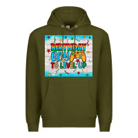 Army Green birthday boy to level up Premium Hoodie - JahusDesignShop