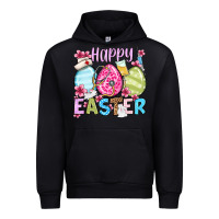 Black Happy Easter eggs Urban Hoodie - OliviaCreatesArt