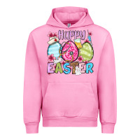 Fuchsia Pink Happy Easter eggs Urban Hoodie - OliviaCreatesArt