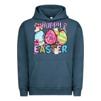 Pigment Midnight Navy Happy Easter eggs Urban Hoodie - OliviaCreatesArt