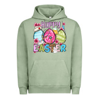 Pigment Oil Green Happy Easter eggs Urban Hoodie - OliviaCreatesArt