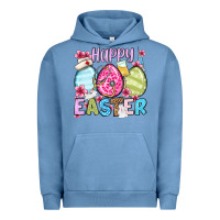 Pigment Pebble Blue Happy Easter eggs Urban Hoodie - OliviaCreatesArt
