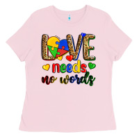 Bubblegum Pink love needs no words Ladies Tee - Zillion Design Studio