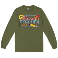 Army Green blessed teacher Long Sleeve Tee - MaliasSmallBusiness