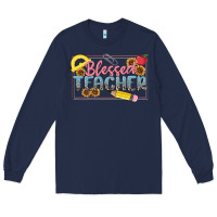 Navy blessed teacher Long Sleeve Tee - MaliasSmallBusiness